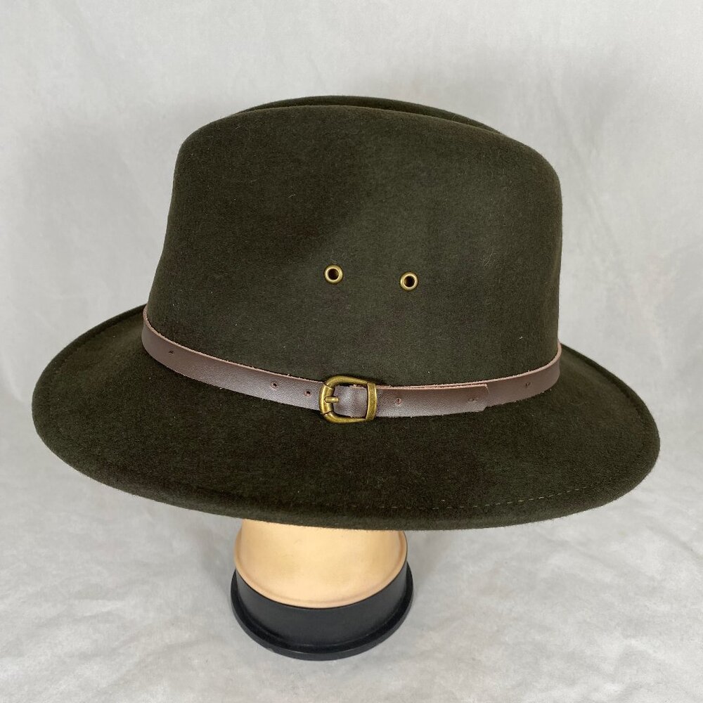 Duluth Trading Pinch Front  Fedora Hat Sz L Brown